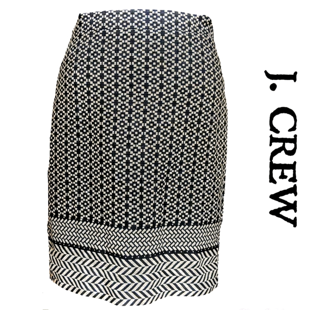 J. CREW black and white abstract skirt (size 2) - Picture 1 of 8